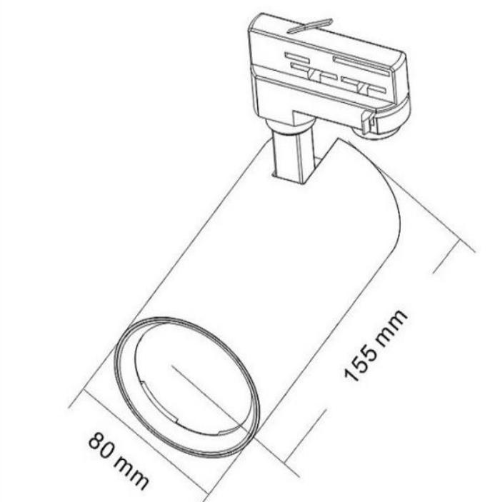 Anti-glare LED Track Lighting size