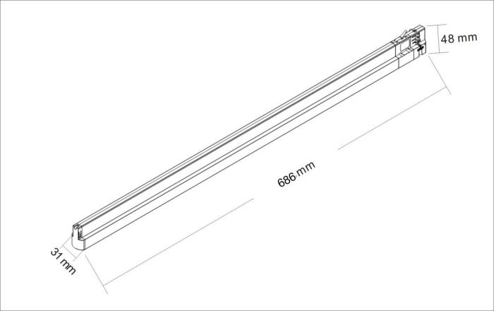 0.6m led linear track light