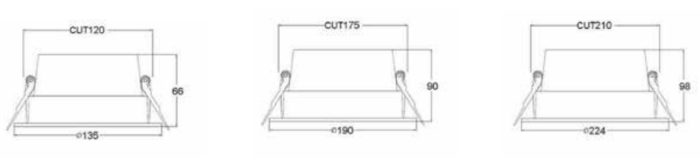 Nice Series Anti-glare LED Downlight size