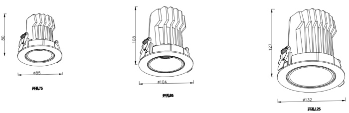 Tokio Series 30W LED Downlight Fixture size