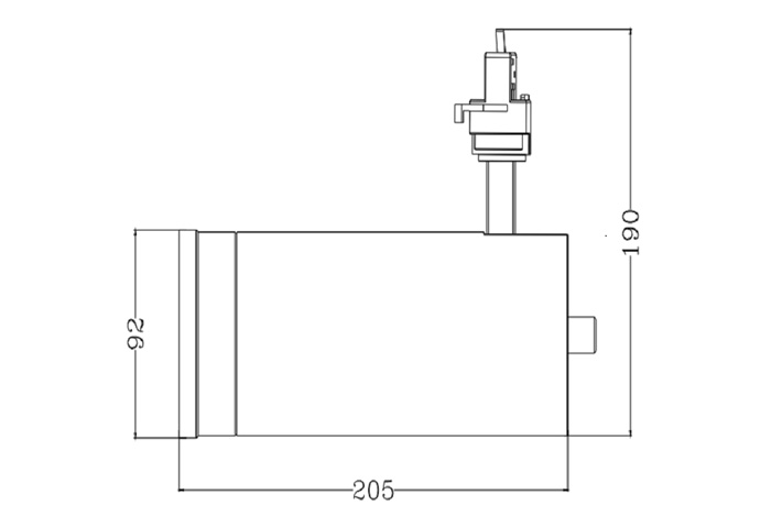 Zoomable LED Track Light PS-TL30-X16A92Z size