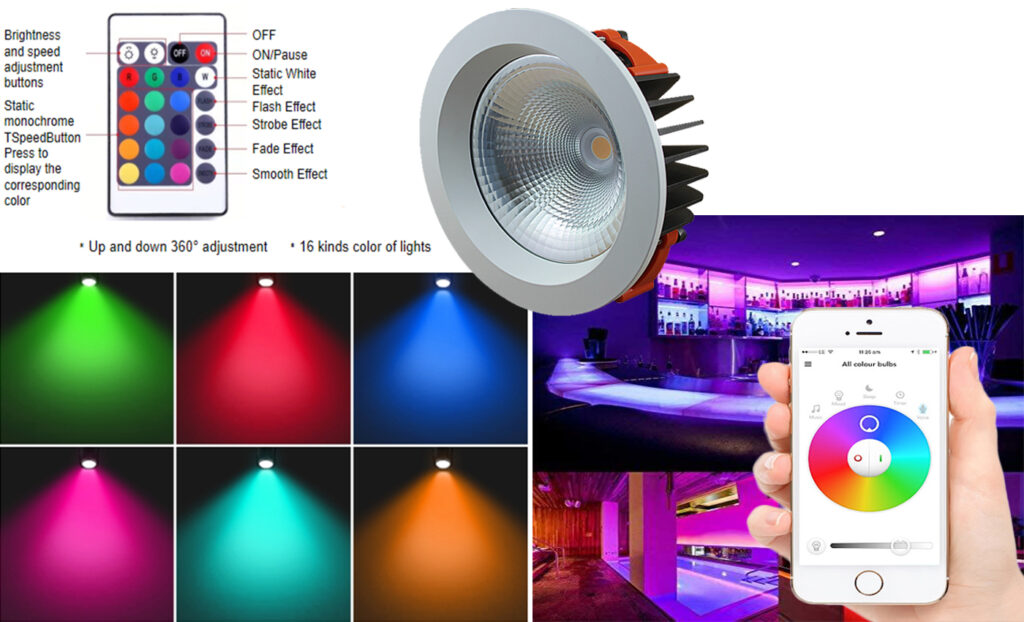 30W RGBW DMX DMX512 LED Recessed Downlight - Powerstar
