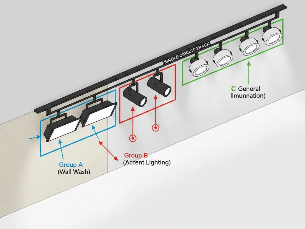 Flexibilidade de controle de iluminação DALI, permitindo agrupamento preciso de luminárias sem alterar a fiação