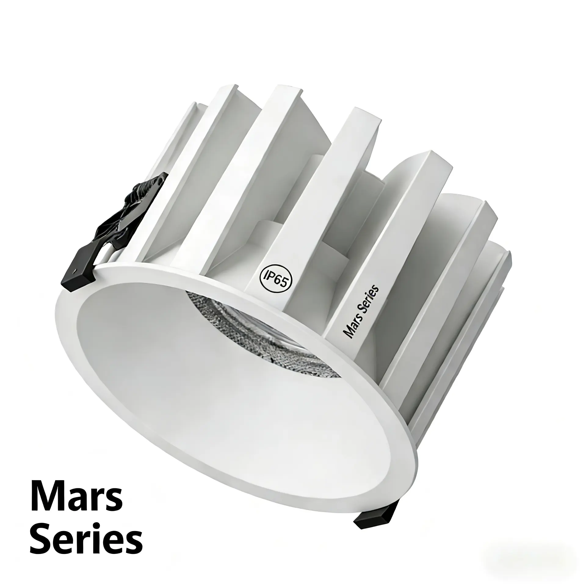 Structure of IP65 recessed LED downlight with sealed front design for dust and water protection