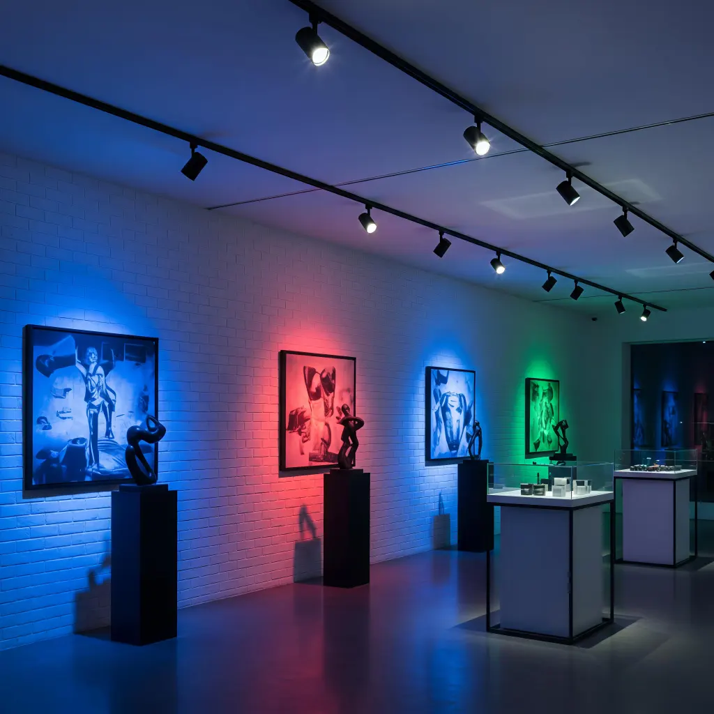 RGBW-LED-Schienenbeleuchtung, die in einem kommerziellen Projekt mit integriertem Treiber verwendet wird