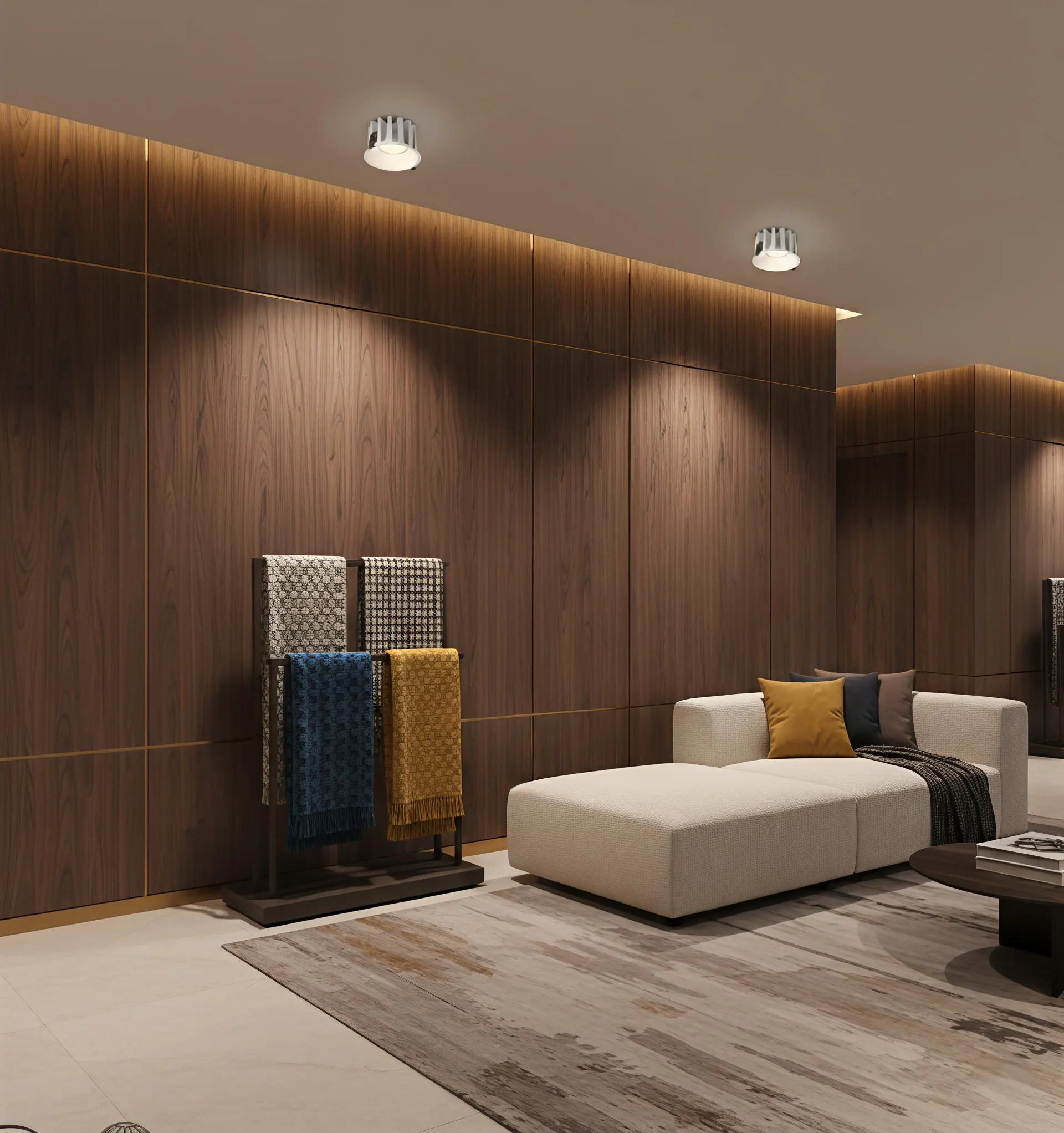 IP65 recessed LED downlights used in bathroom and wet area commercial lighting applications