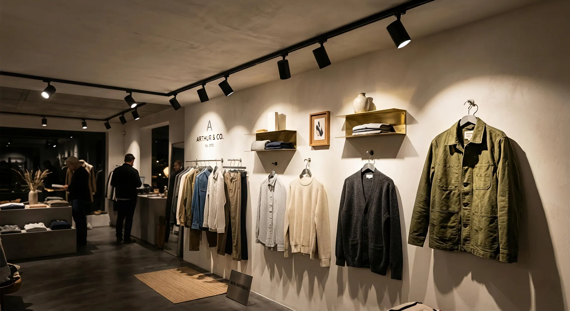 Realiza focos de seguimiento utilizados para la exhibición de ropa en soluciones de iluminación de venta al por menor de moda