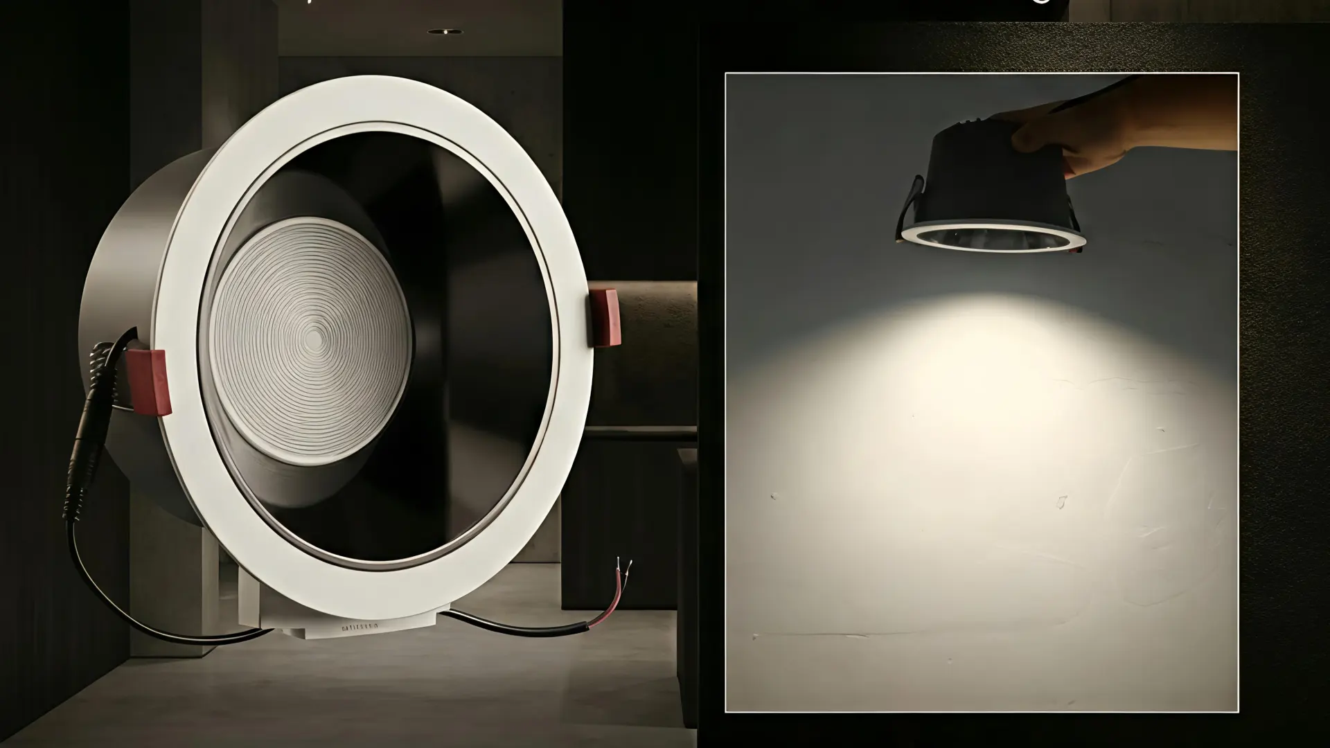 Deep recessed anti glare LED downlight with hidden COB light source and low UGR design