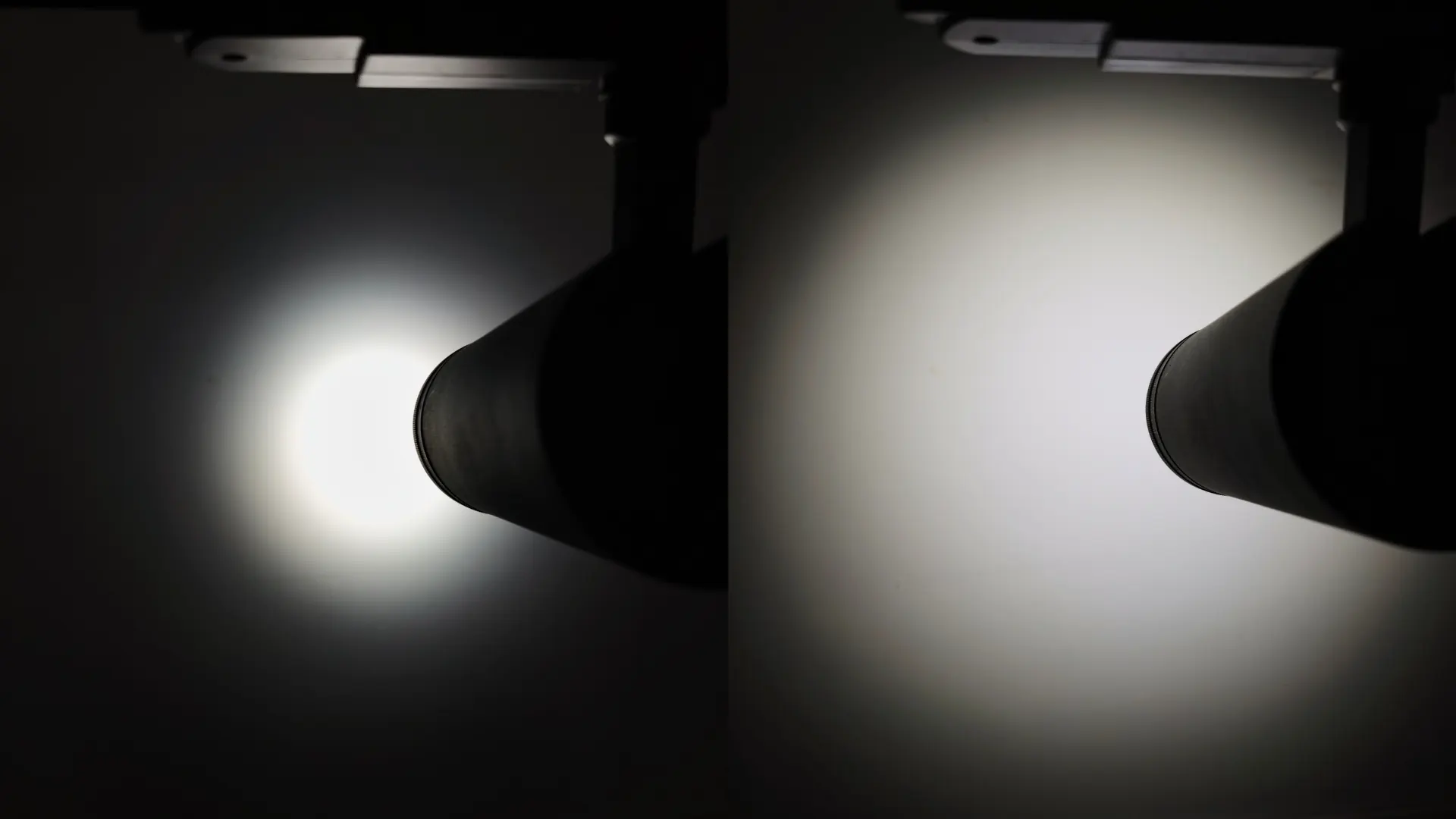 Adjustable 15 to 60 degree zoom track light used for museum and gallery painting lighting
