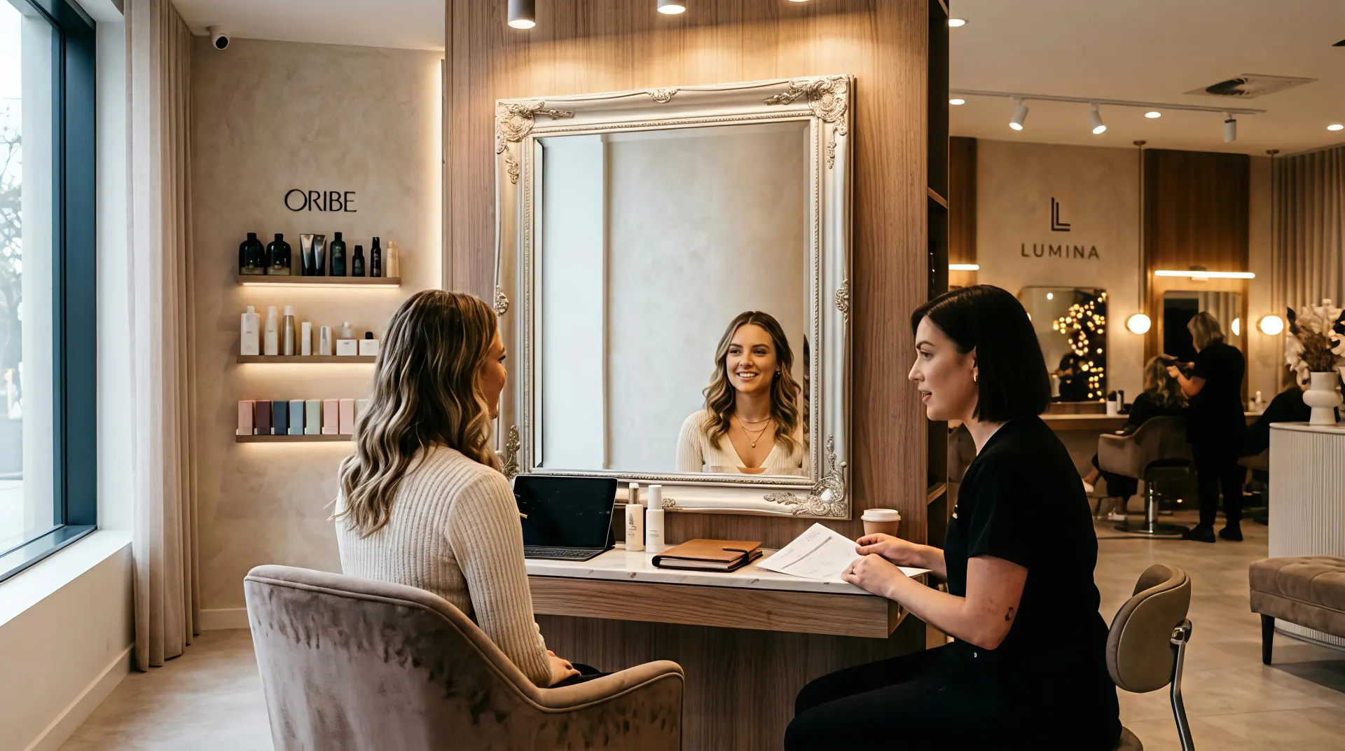 Beauty salon mirror lighting improving color accuracy and client experience