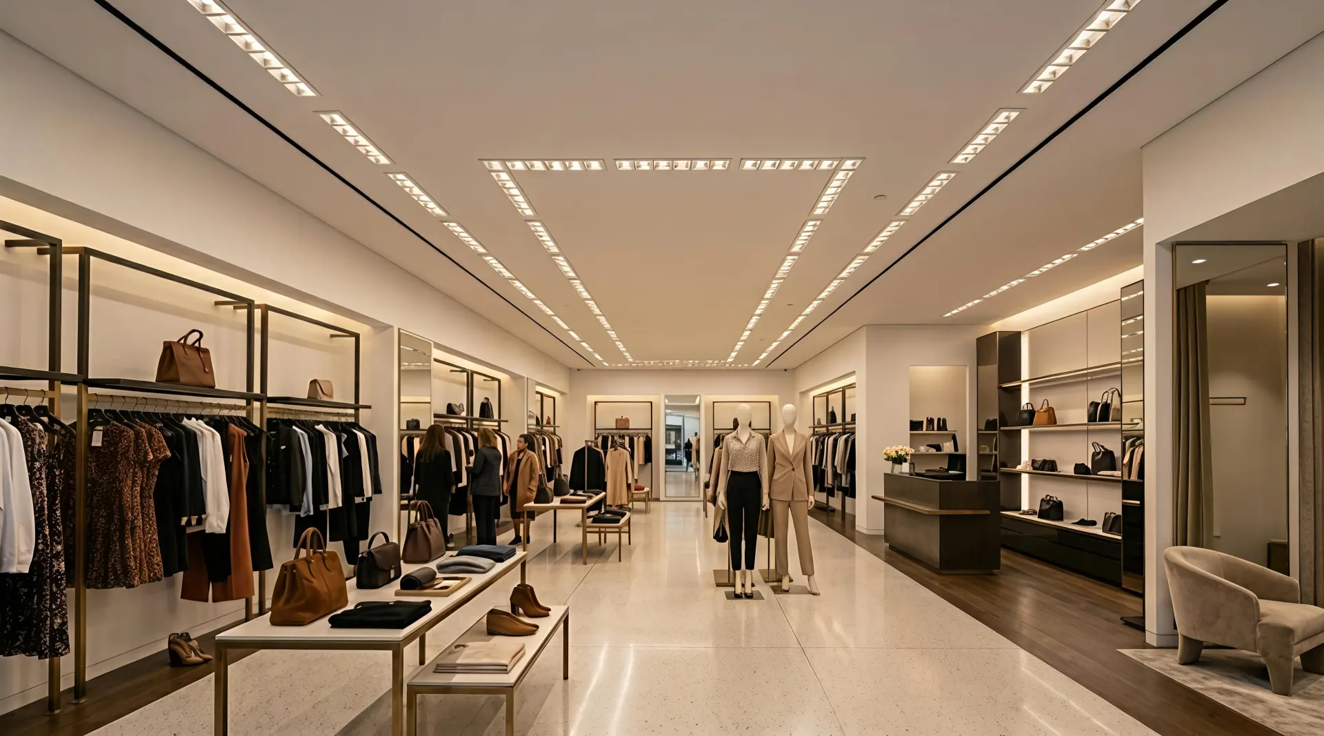 Hoch-CRI-versenktes lineares Downlight, das in der Beleuchtung von Luxusgeschäften verwendet wird